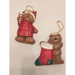 Teddy Bear Christmas Ornaments - Holiday Decor, Stocking, Candy‎ Cane